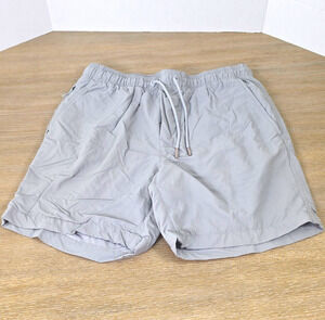 American Eagle Men's Solid Gray Swim Trunks XS Mesh Lined Drawstring Pockets